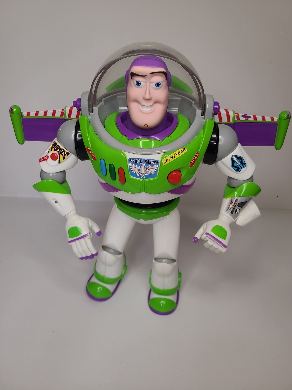 Disney Buzz Lightyear Talking Action Figure ANDY Foot Lights Sound Pixar
